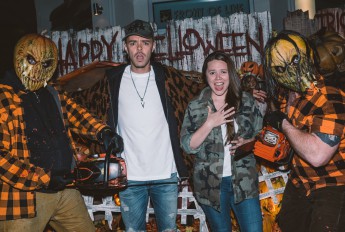 Jesse and Joy Huerta Uecke at Unviersal Studios Hollywood's "Halloween Horror Nights" on Sunday, October 15, 2017.